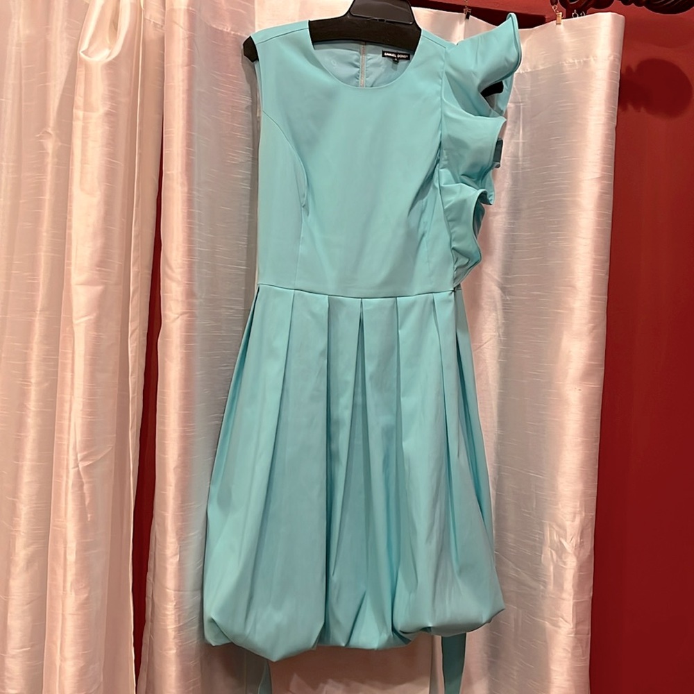 Teal green sleeveless cocktail dress, Sz M